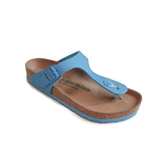 Birkenstock Shoes - Birkenstock Womens Size 8 Gizeh Canvas Vegan Sandals EU 39 Sky Blue Regular Fit